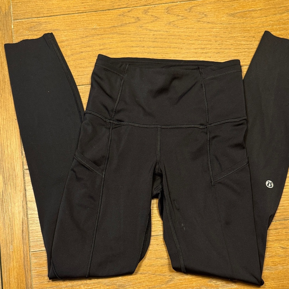 Lululemon Athletica Black Girls' High-Rise Leggings